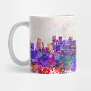 Chengdu skyline in watercolor background Mug